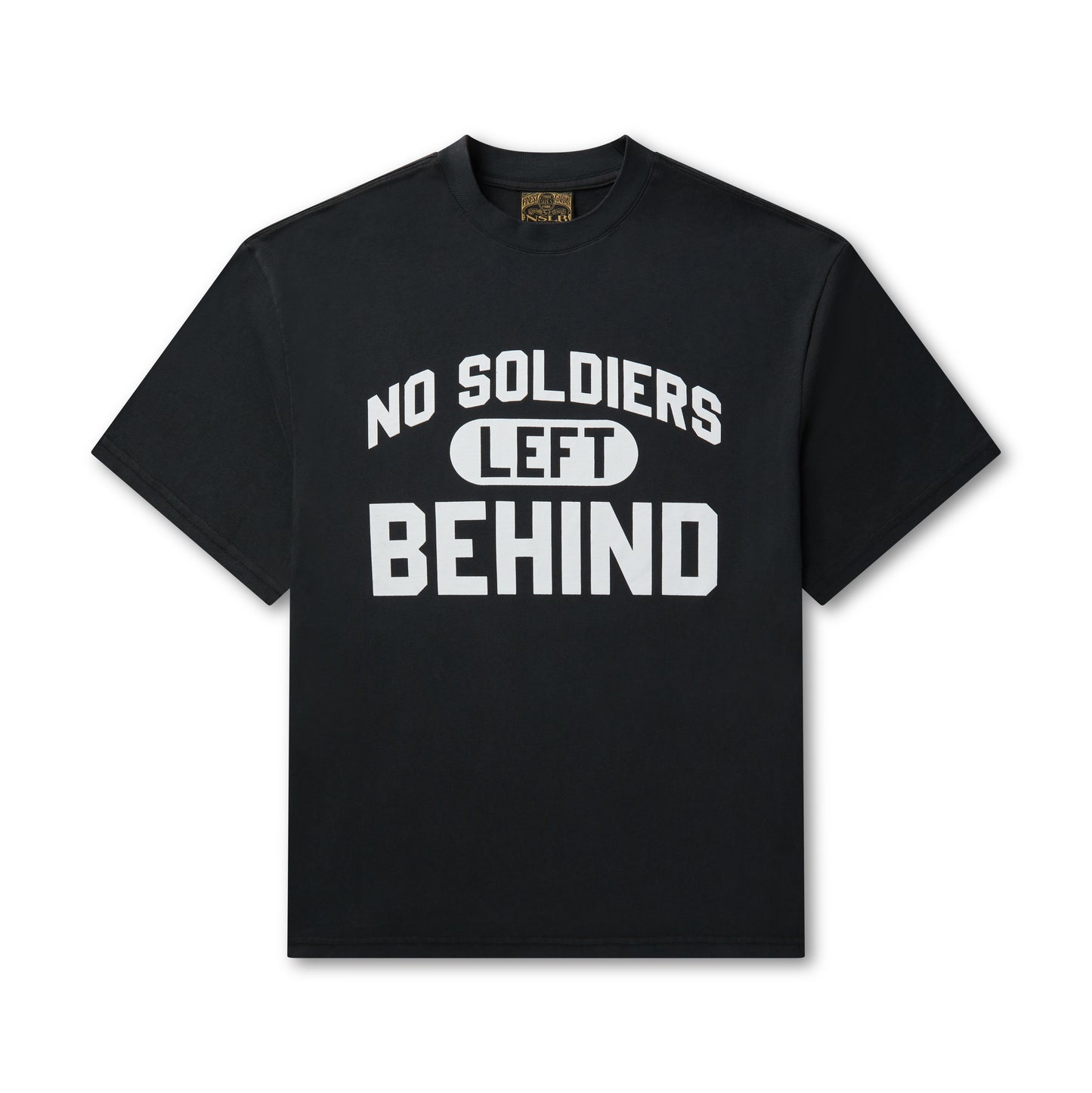 NO SOLDIERS TEE // BLK/WHITE